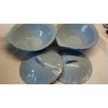 Serving Dishes-J + G Meakin - Blue serving dishes (2) with Lids in good condition