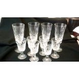 Crystal Cut Glass-(6) sherry glasses (4) wine Glasses-very good condition