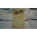 Vintage - Coleman's Mustard Receipt early 1900's