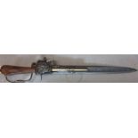 17th Century reproduction Hunting Weapon, a sword with pistol mounted on it.