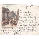 London 1898-Colour Court Card - The Mansion House-Bury Street scene, used to Germany XXX Hammersmith