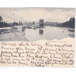 London 1898-The Thames at Moulsey-Court Card used, Bishop Stortford to Germany