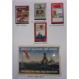 British WWI/II Ephemera including Miniature posters, mainly Naval: WWI Sheffield Steel, WWI