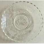 Serving Dish-Crystal Cut with Coronation King George V1-May 12th 1937 in excellent condition