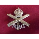 Motor Machine Gun Corps WWI Cap Badge (Bi-metal) 'MMG below crossed Vickers'. K&K: 1155