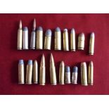 Small Calibre Round collection, American 45 Colt, Eely round Magnum rounds etc. A good lot (20+)