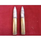 British Aden 30mm Practise Rounds (2) made by RG = Royal Ordnance Factory Radway Green. Excellent