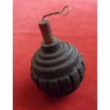 German WWI Kugelhandgranate 1915, Model 1915 Kugel hand grenade with brass fuse. An excellent