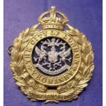 The City of London Yeomanry WWI Cap Badge, The Rough Riders (Bi-metal) KC. EB10