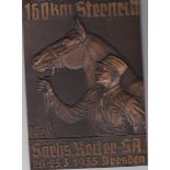 German 1935 Nazi 'SA; Commemorative Bronze Plague for the 160km Sternritt march through Dresden 'Der