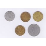 Token-Wisbeach Tokens - 1d,2d,3d,1/- and 5/- T.A. Imace, St Mary's, Wisbeach, VFG better (7) lower