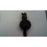 Royal Devon Yeomanry (Artillery) WWI Officers Cap Badge (Bronzed-brass), slider.