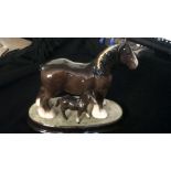 Vintage-Beswick-Shire Horse's on stand, excellent condition, stamped 'Beswick England 6' on the