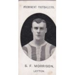 Taddy & Co Prominent Footballers (With Footnote)1908 Leyton S F Morrison g/vg