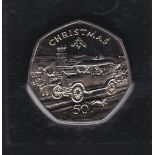 Isle of Man 1983-Christmas/Model' T' Ford 'Diamond' finish 50 pence, sealed with certificate, scarce