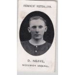 Taddy & Co Prominent Footballers (With Footnote)1908 Woolwich Arsenal D Neave g/vg