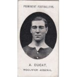 Taddy & Co Prominent Footballers (With Footnote)1908 Woolwich Arsenal A Ducat g/vg