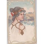 Postcard-Tucks Art Postcard, Chromo-Art Nouveau-No. 3571 Tennyson "My hope and heart is with thee" -