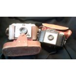 Camera's (2) -JL Ford Camera in case made in Germany-Kodak Brownie 127 Camera in case.