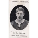 Taddy & Co Prominent Footballers (With Footnote)1908 Woolwich Arsenal P R Sands g/vg