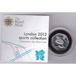 Great Britain 2011-Olympic Games 50 pence, Gymnastics, Silver Proof S4973 with Royal Mint