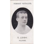 Taddy & Co Prominent Footballers (With Footnote)1908 Fulham T Leigh g/vg