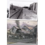 Postcard-Railway-Batch with postcards (old) and heritage cards and photographs and range of