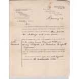 9th Battalion, Norfolk Regiment Letter of Settlement of pay after soldiers passing Effects-Form 45B,