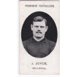 Taddy & Co Prominent Footballers (With Footnote)1908 Milwall J Joyce g/vg