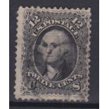 USA 1861-Washington 12 cents grey-black, Scott 69/A28, SG65, fine used cat £120