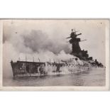 Battleship Admiral Graf Spee - WWII Naval Battle of the River Plate Postcard depicting an aerial