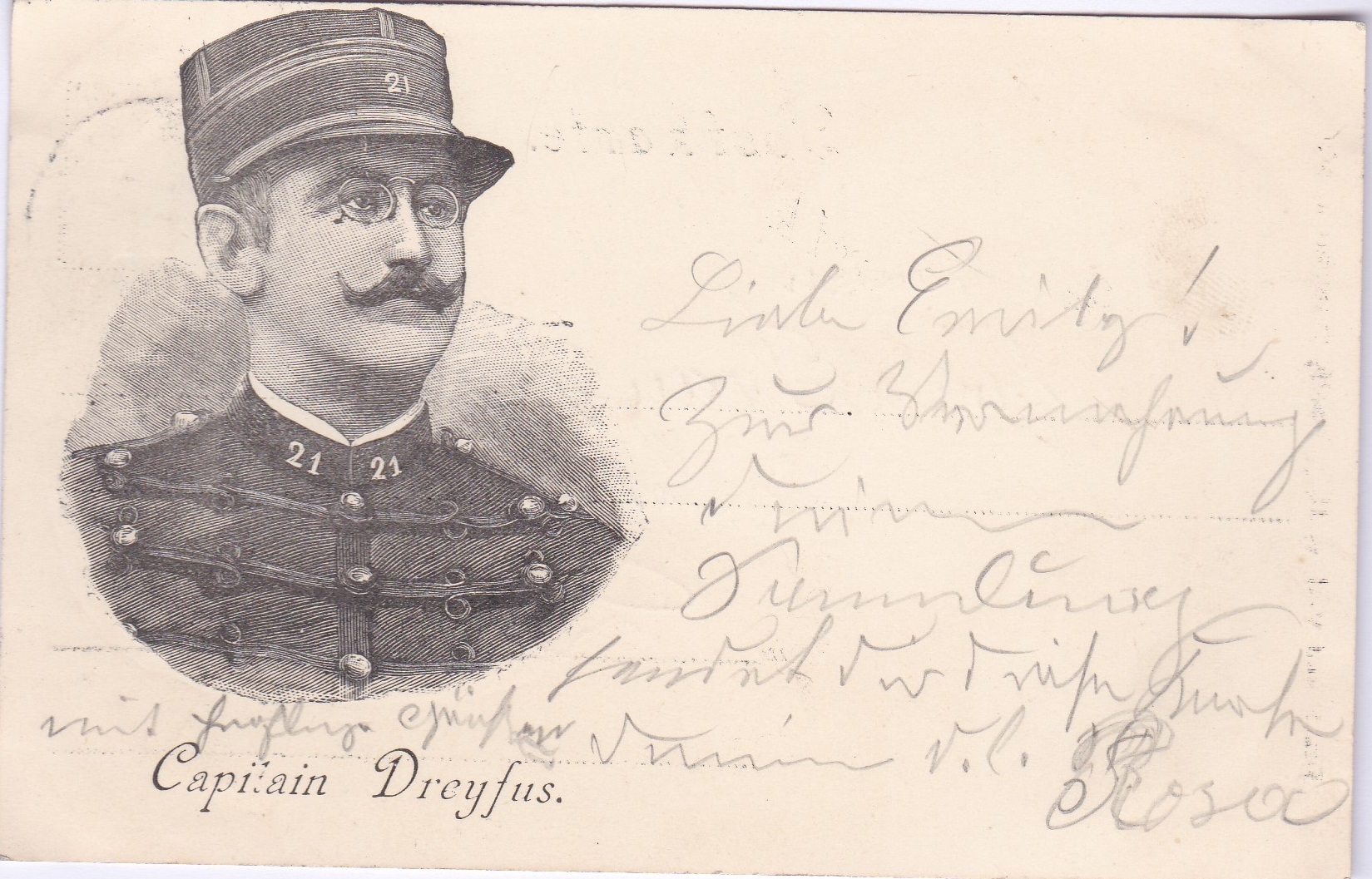 Postcards-Germany 1893-Captain Dreyfus, used Frankfurt, pub Druck + Dauth