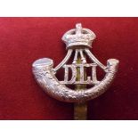 Durham Light Infantry WWI Other Ranks Cap Badge (White-metal), slider.