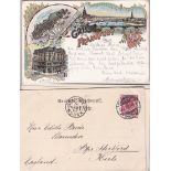Postcards-Germany (Frankfurt) 1896-1898-range of early cards including chromo's (10)