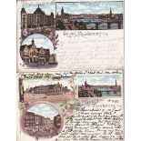 Postcards-Germany (Frankfurt) 1897-1898-range of early cards, some chromo, nice lot (10)