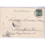 Postcards-Germany 1898 - Rudesheim used chromo postcard - double - a menu advert for Edwald + Co,