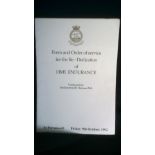 Programme - form and order of service for the Dedication of HMS Endurance - Conducted by Reverend B.