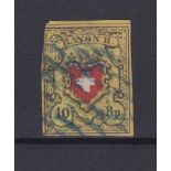 Switzerland 1850-definitives SG10 used 10R cat value £150