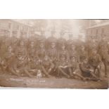 British Army Service Corps WWI Group Photograph - Transport, 2/2 H.C.F. Amb, with dog mascots in