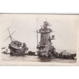 Battleship Admiral Graf Spee - WWII Naval Battle of the River Plate Postcard depicting an side