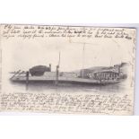 Postcards-France 1901-used, Ferry Boat, Caudeec-En-Caux, ND photo