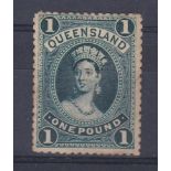 Australia (Queensland) 1882-1895-£1 Deep Green, SG61, very l/m/mint