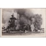 Battleship Admiral Graf Spee - WWII Naval Battle of the River Plate Postcard depicting an side