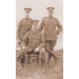 Royal Engineers WWI Postcard Group Photograph. Three N.C.Os.