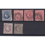Spain 1864-Definitives SG75,76 x 2-78,79 used cat value £342-Note SG78 cat value £225