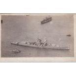 Battleship Admiral Graf Spee - WWII Naval Battle of the River Plate Postcard depicting an side