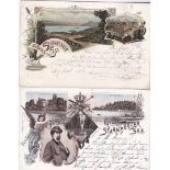 Postcards-Germany - Starnberger See-Two 1897 chromo postcards, one pub Offimar Zieher, Munich