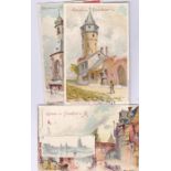 Postcards-Germany (Frankfurt) 1890's-four artist views by R.Werner, pub Reichspost, Frankfurt (4)