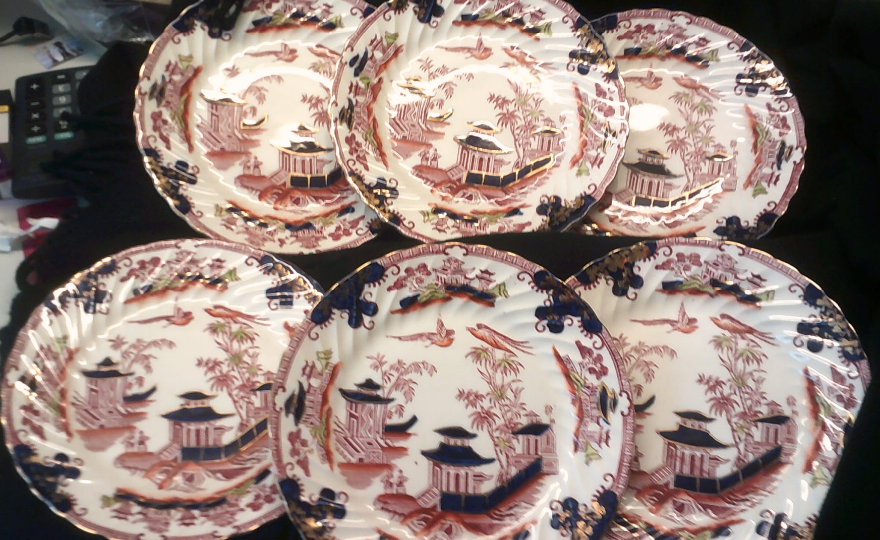 Plates (6)-Clementson Bros - plates 'Chusan' - Oriental scene - unboxed