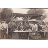 British WWI Photograph of soldiers doing the washing of uniforms and blankets etc.